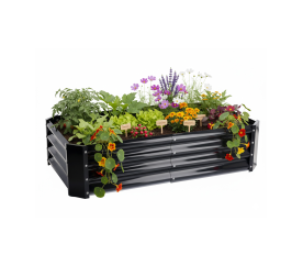 Aga Vyvýšený záhon 140x60x30 cm pozinkovaná ocel Černý