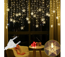 LED světelný závěs sněhové vločky - 3,5 m - 6W