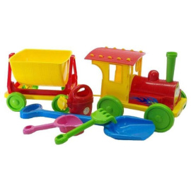 Doloni Plastový vláček s vagónem + sada na písek