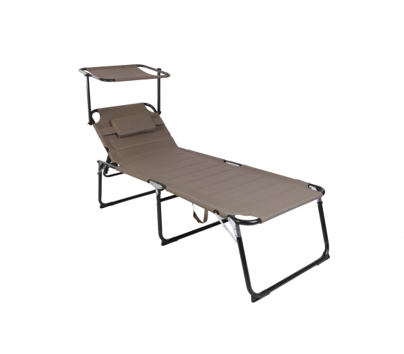 Linder Exclusiv Zahradní lehátko XXL se stříškou Taupe