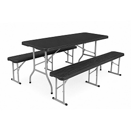 Aga Plastový skládací pivní set Černý