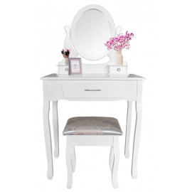 Aga Toaletní stolek se zrcadlem + taburetem PHO0052