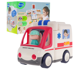 Interaktivní sanitka HOLA pro děti 3+ Zvuky Světla + pohyblivé části + 2 režimy + příslušenství