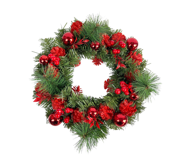 Aga Vánoční věnec 36 cm Červený