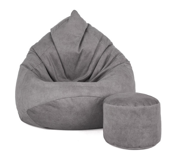 Aga Sedací vak Terra XXXL + podnožník Světle šedý