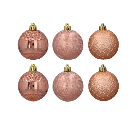 Aga Vánoční baňky MIX 6cm 10ks Růžové