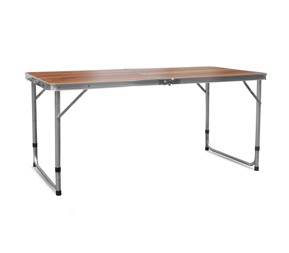 Aga Skládací kempingový stolek 120x60x54/60/70 cm Hnědý