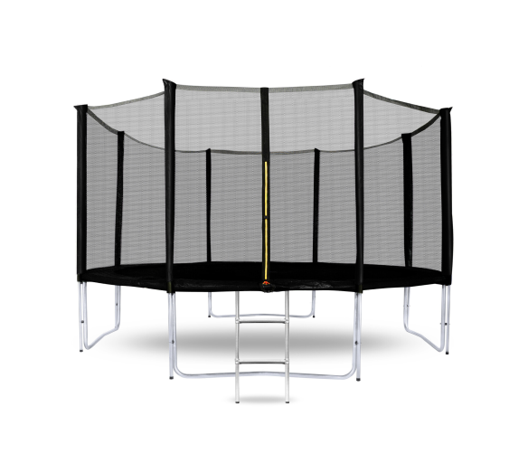 Aga SPORT PRO Trampolína 366 cm Černá + ochranná síť + žebřík