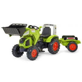 Falk Šlapací traktor CLAAS AXOS 330 1011AM s nakladačem a vlečkou