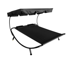 Aga Zahradní lehátko pro dvě osoby se stříškou Černé 2DAZ203