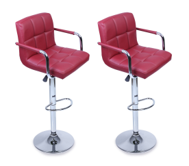 Tresko 2x Barová židle s područkami BH013 Burgundy