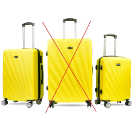 Aga Travel Sada cestovních kufrů, vel. M + S Žlutá 6CZ021 - II. JAKOST