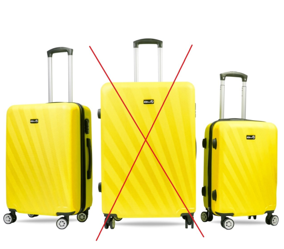 Aga Travel Sada cestovních kufrů, vel. M + S Žlutá 6CZ021 - II. JAKOST