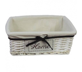 Proutěná zásuvka s látkou, bílá, 33 cm - Morex - Morex