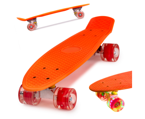 Aga Frisbee skateboard LED kolečka oranžová