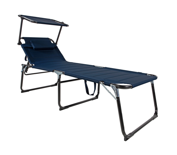 Linder Exclusiv Zahradní lehátko XXL se stříškou Tmavě modrá