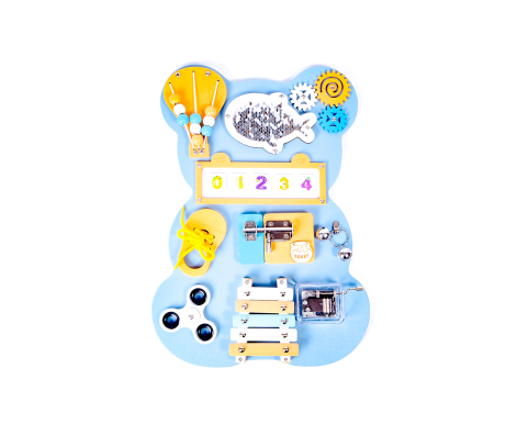 Aga4Kids Montessori dřevěná tabule Medvěd Modrý