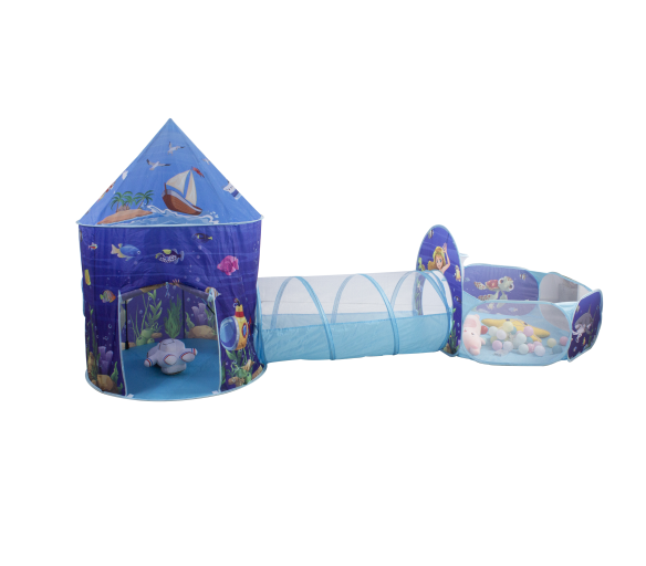Aga4Kids Dětský hrací stan s prolézacím tunelem Mořský svět