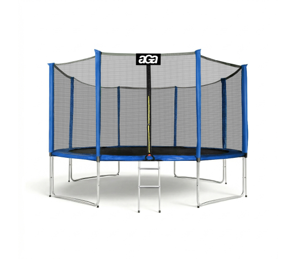 Aga SPORT PRO Trampolína 366 cm Modrá + ochranná síť + žebřík