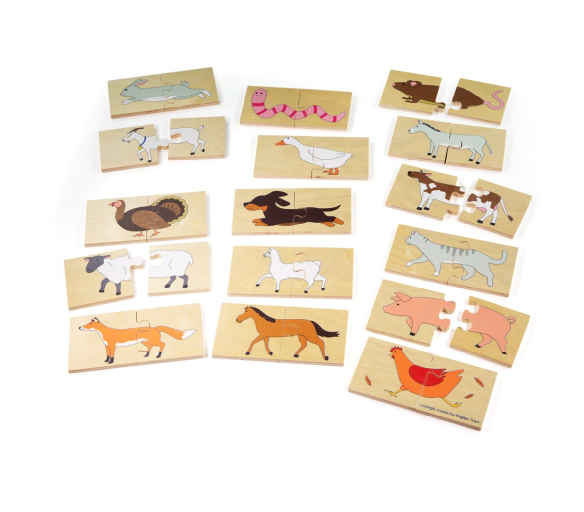 Bigjigs Toys Didaktické puzzle Zvířátka¨2DZ159 - II. JAKOST