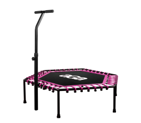 Aga FITNESS Trampolína 130 cm Růžová + madlo 2SAF057 - II. JAKOST