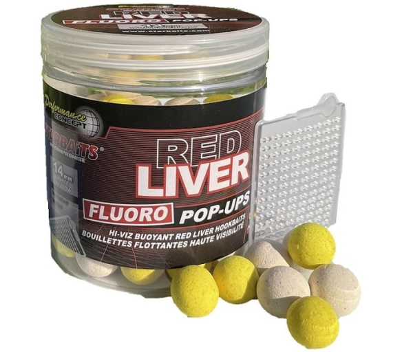Starbaits Plovoucí Boilie Fluo Pop Red Liver 14mm 80g