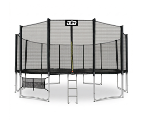 Aga SPORT PRO Trampolína 518 cm Černá + ochranná síť + žebřík + kapsa na obuv