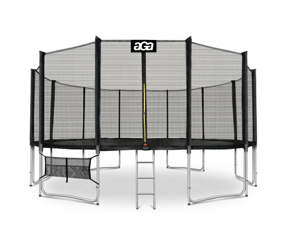 Aga SPORT PRO Trampolína 518 cm Černá + ochranná síť + žebřík + kapsa na obuv