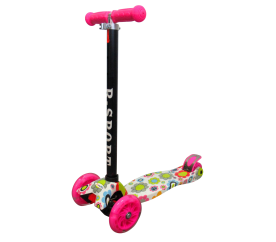 R-Sport Dětská tříkolová koloběžka H2 Růžová s LED kolečky