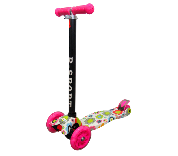 R-Sport Dětská tříkolová koloběžka H2 Růžová s LED kolečky