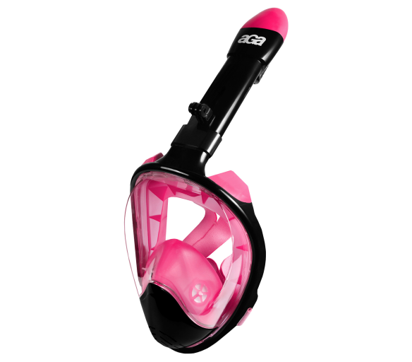 Aga Celoobličejová šnorchlovací maska L/XL Černá/Růžová