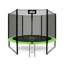 Aga SPORT PRO Trampolína 305 cm Světle zelená + ochranná síť + žebřík