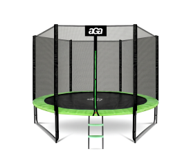 Aga SPORT PRO Trampolína 305 cm Světle zelená + ochranná síť + žebřík