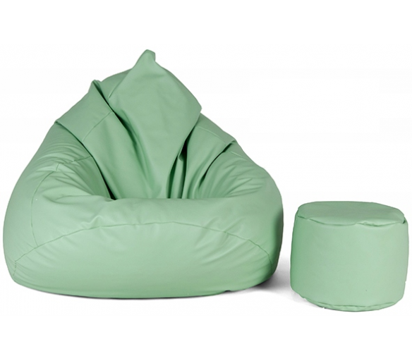 Aga Sedací vak XXXL + podnožník Mátový