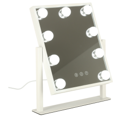 Zrcátko na líčení LED s USB žárovkami 25x30cm
