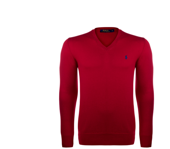 Ralph Lauren Svetr V-NECK SWEATER Tudor Red