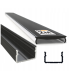 Hliníkový profil pro LED pásky OXI-Dx pro povrchovou montáž 2m černý + černý difuzor