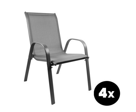 Aga 4x Zahradní židle MR4400GY-4 Šedá