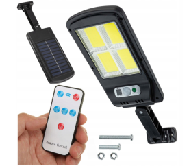 LED solární svítidlo PIR 4 - COB LED + ovladač + držák