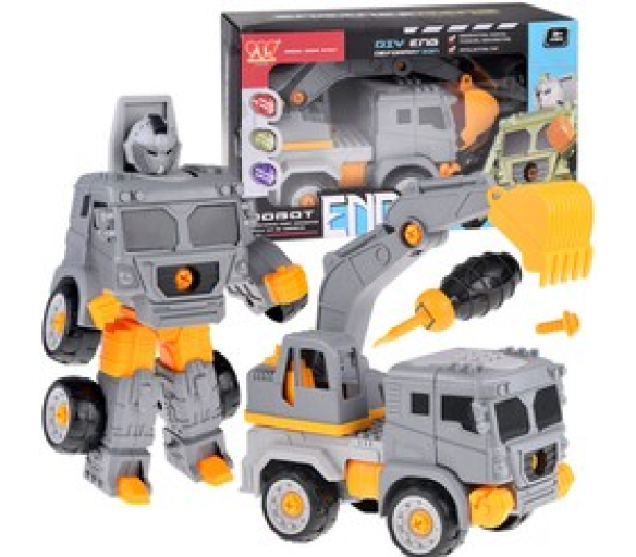 Super stavební vozidlo auto-robot 2v1 bagr ZA4704 A univerzální