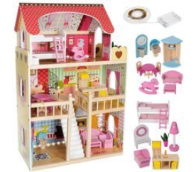 LED Domeček pro panenky s příslušenstvím XXL Kruzzel 11252