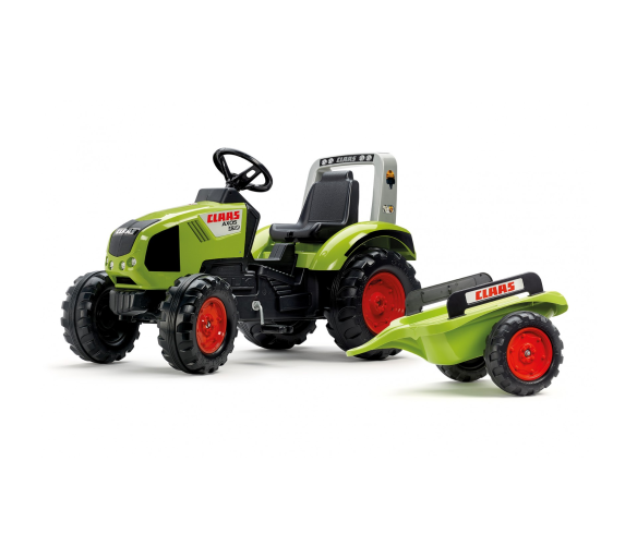 Falk Šlapací traktor CLAAS AXOS 330 1011AB s vlečkou