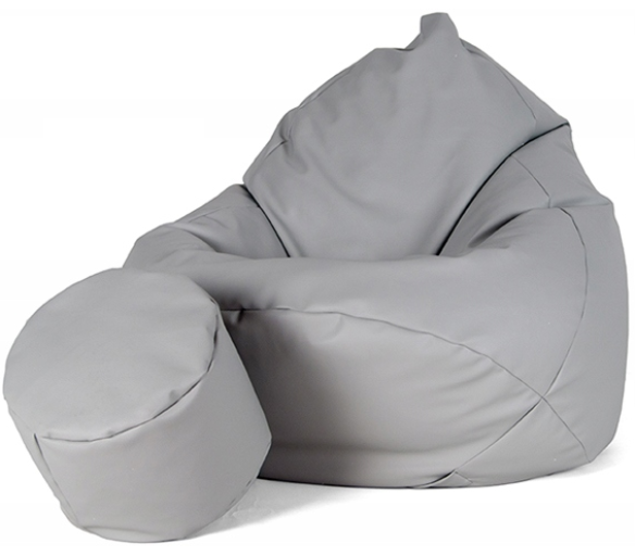 Aga Sedací vak XXXL + podnožník Světle šedý