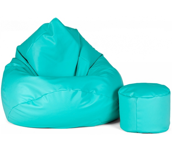 Aga Sedací vak XXXL + podnožník Tyrkysový