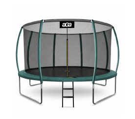 Aga SPORT EXCLUSIVE Trampolína 366 cm Tmavě zelená + ochranná síť + žebřík