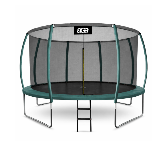 Aga SPORT EXCLUSIVE Trampolína 366 cm Tmavě zelená + ochranná síť + žebřík