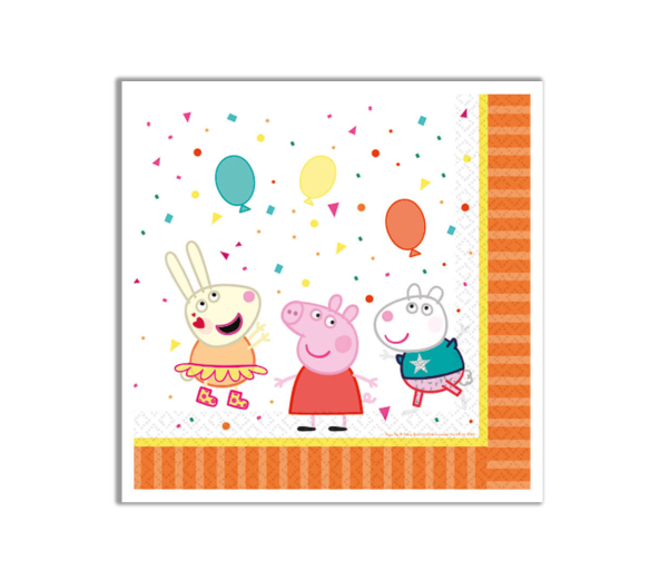 Peppa Pig Papírové ubrousky Prasátko Peppa 33x33cm 16 ks