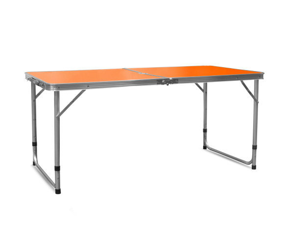 Aga Skládací kempingový stolek 120x60x54/60/70 cm Oranžový