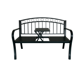 Aga Kovová zahradní lavice s vyklápecím stolkem 127x53x84 cm