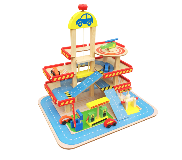 Aga4Kids Dřevěná čtyřpatrová Garáž MR6104